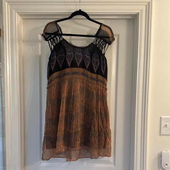 Free People Dresses & Skirts - Free People Bohemian Black and Brown Dress